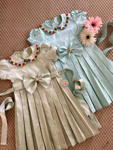 The Rosette Dress- Blue