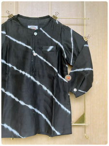 Lehariya Short Kurta - Black