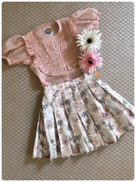 Load image into Gallery viewer, Vintage floral skirt blouse- blush
