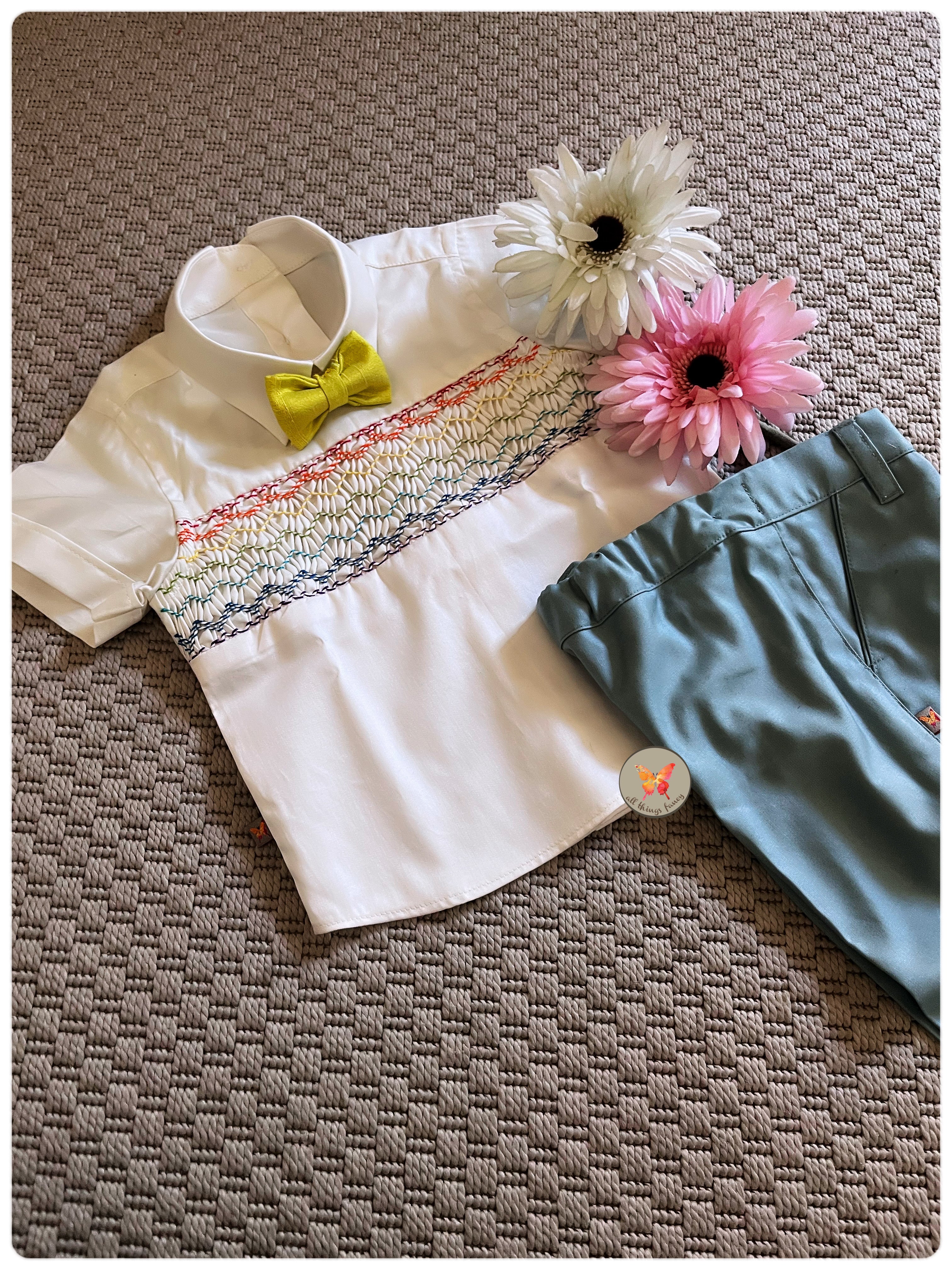 The Rainbow Shirt - Sky pants
