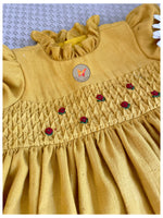 Load image into Gallery viewer, Mustard Frenchknot Dress
