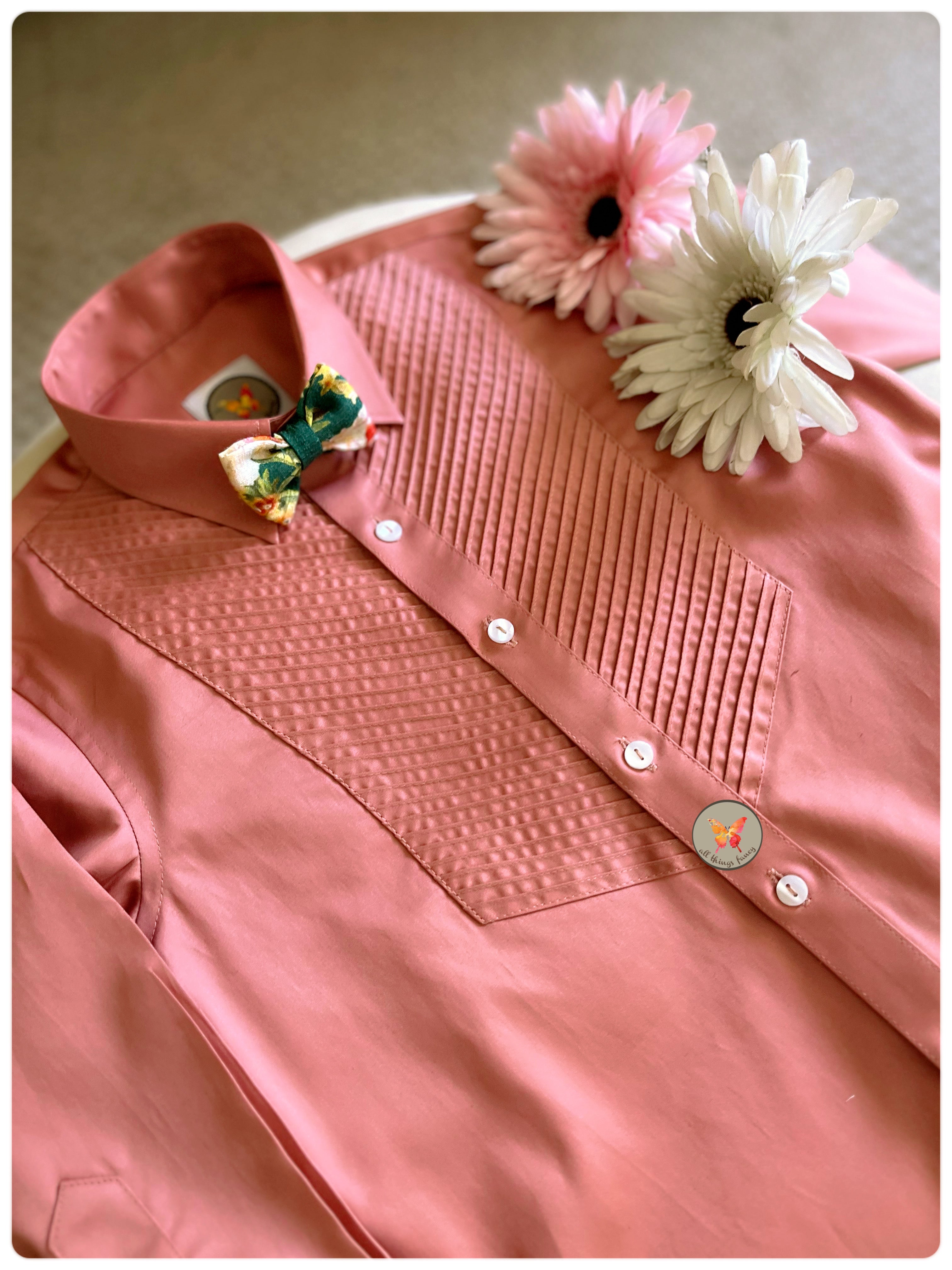 Classic Pintucked Shirt- Bubblegum