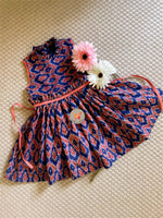 Load image into Gallery viewer, The Ikat Paperbag Dress- Blue
