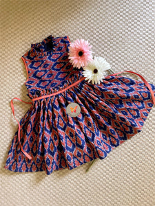 The Ikat Paperbag Dress- Blue