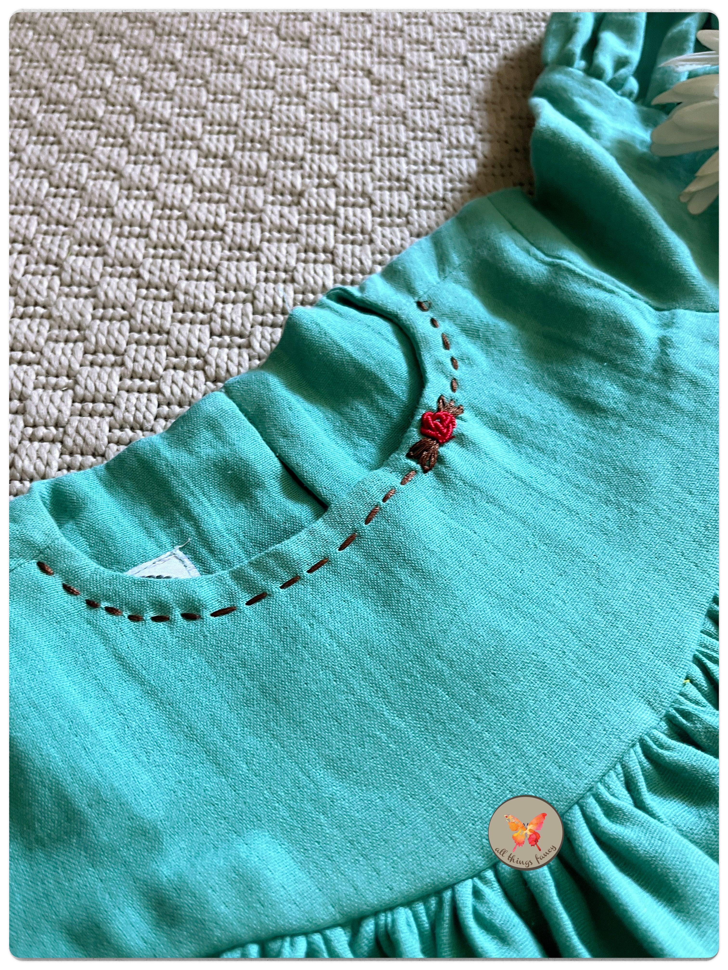 Crinkle Teal Dress