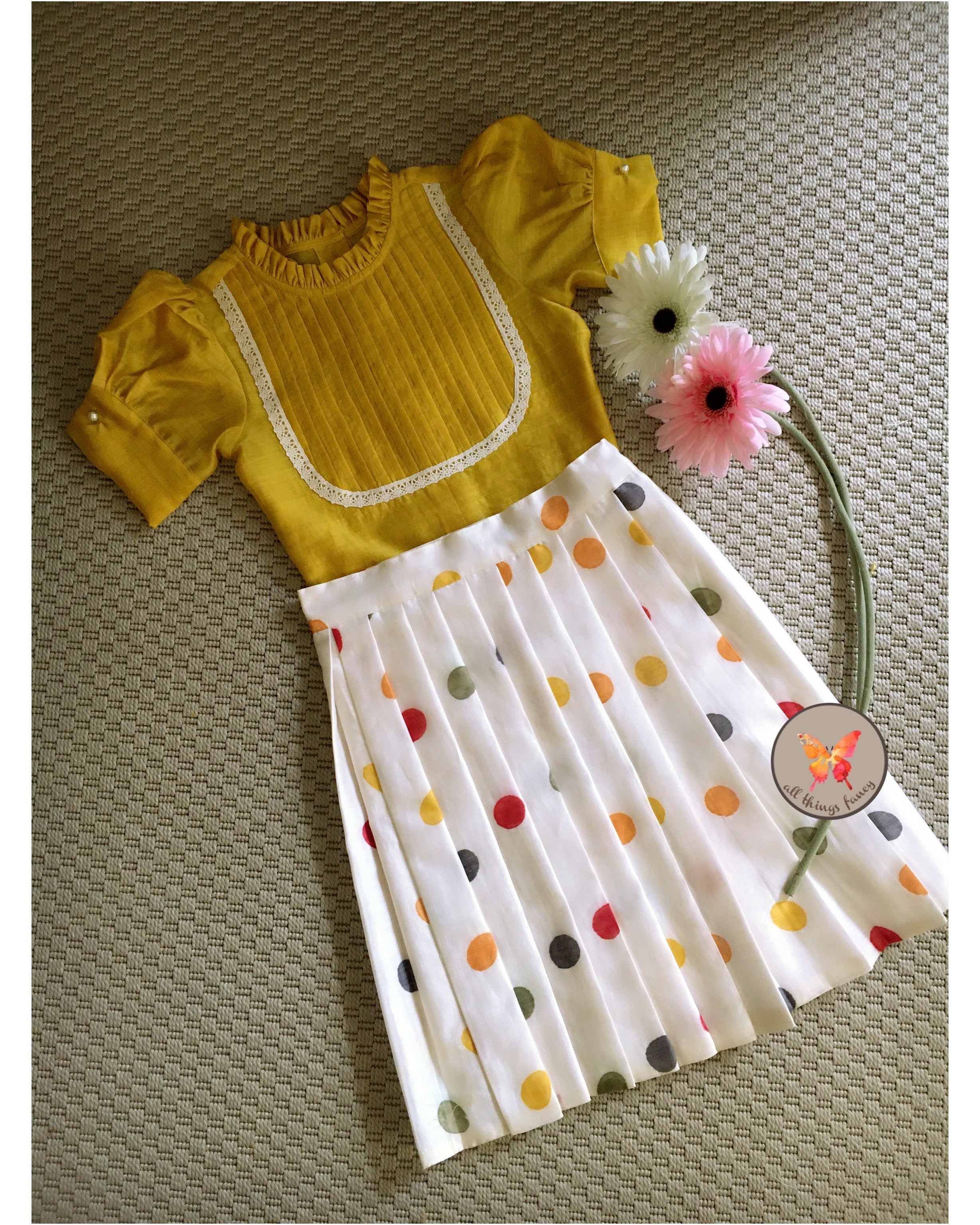 The Polka Skirt Blouse Set