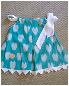 Teal Heart Ikat Halter Dress