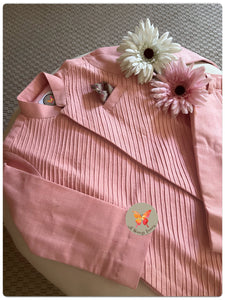 Khadi Pintucked kurta set- candy