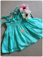 Load image into Gallery viewer, Handsmocked Skirt/Dress- Teal
