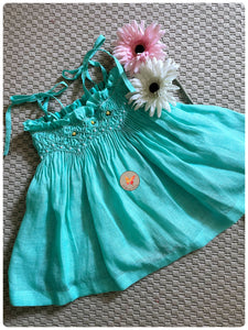 Handsmocked Skirt/Dress- Teal