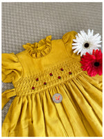 Load image into Gallery viewer, Mustard Frenchknot Dress
