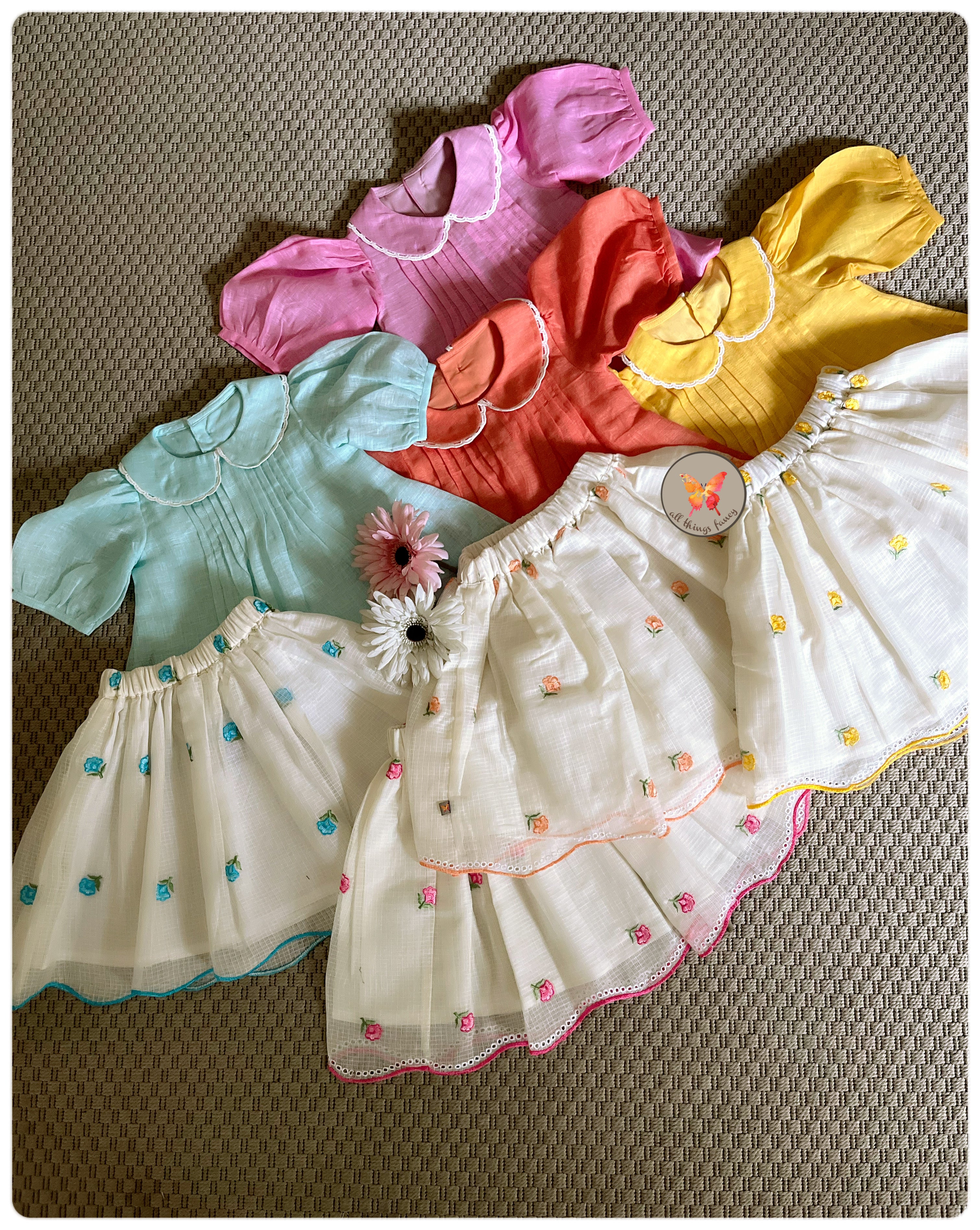 “Peter Pan” Skirt Blouse - Yellow