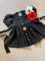 Load image into Gallery viewer, Pearl edged collar shirt dress- black
