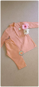 Load image into Gallery viewer, Checks Kurta set - Blush

