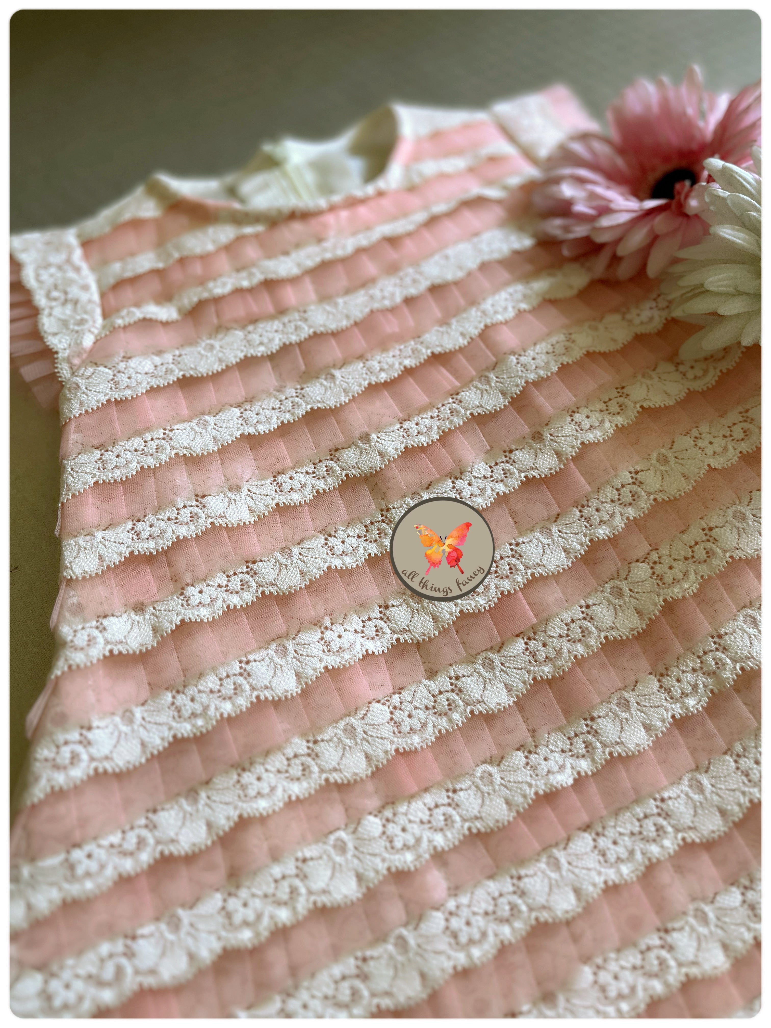 Lace & pleats Tunic Dress