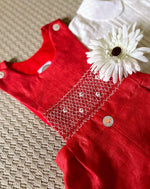 Load image into Gallery viewer, Vintage Handsmocked Jumper Set- Red
