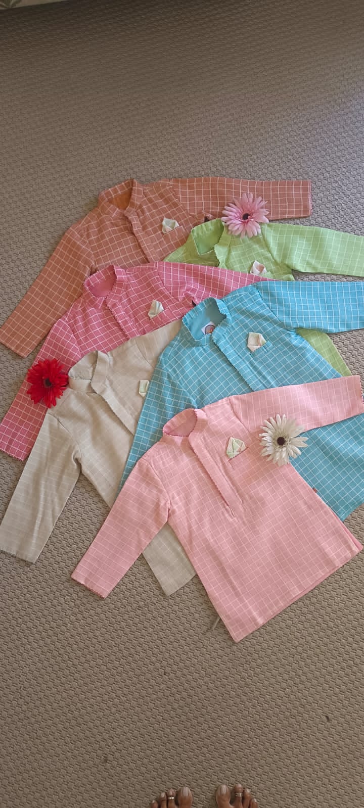 Checks Kurta set - Blush
