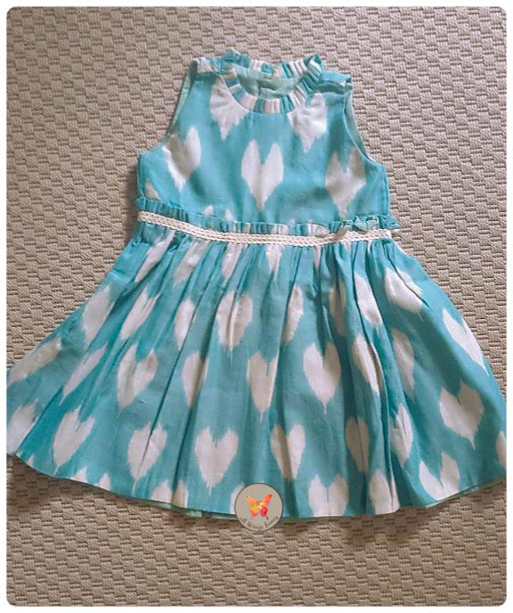 Teal Heart Paperbag dress
