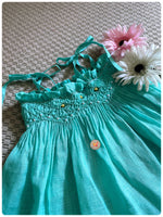 Load image into Gallery viewer, Handsmocked Skirt/Dress- Teal
