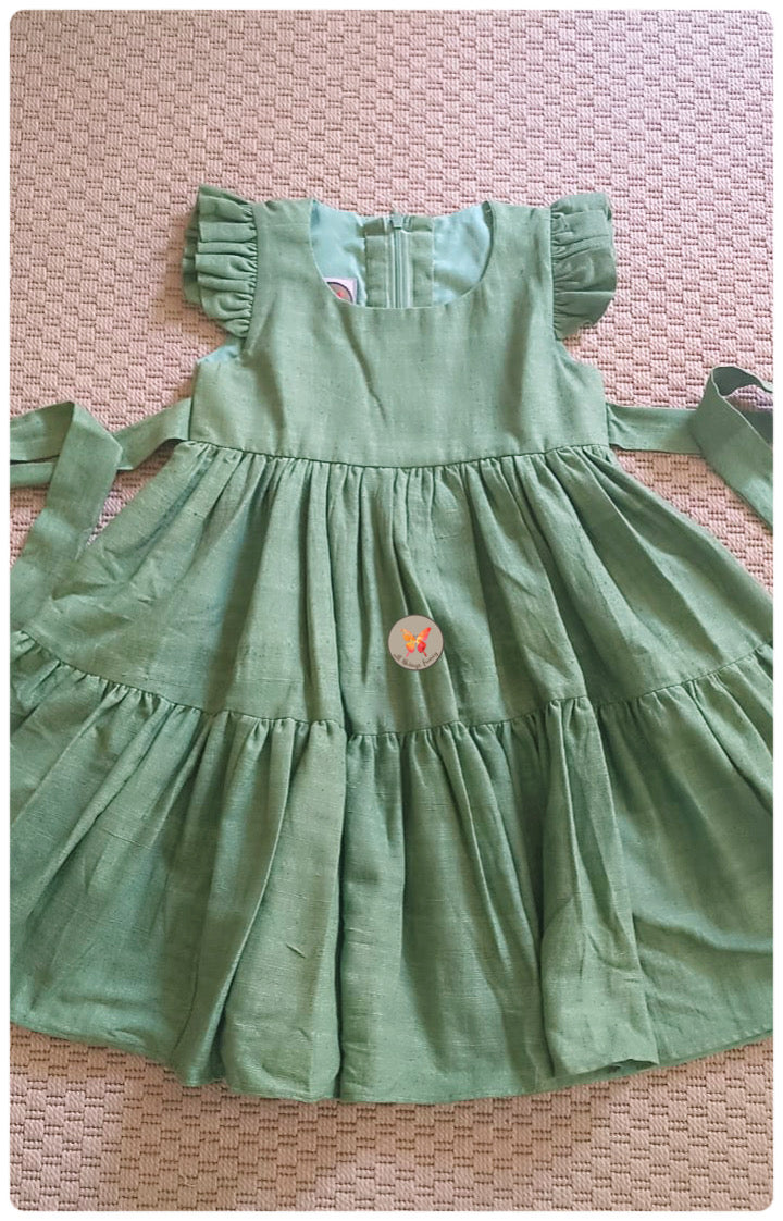 Tiered MIDI Dress - Sage