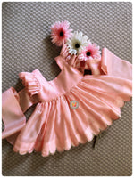 Load image into Gallery viewer, The Embroidered Bunny Tie Dress- Pink
