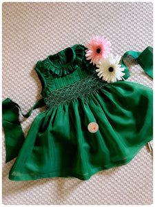Emerald Handsmocked Dress