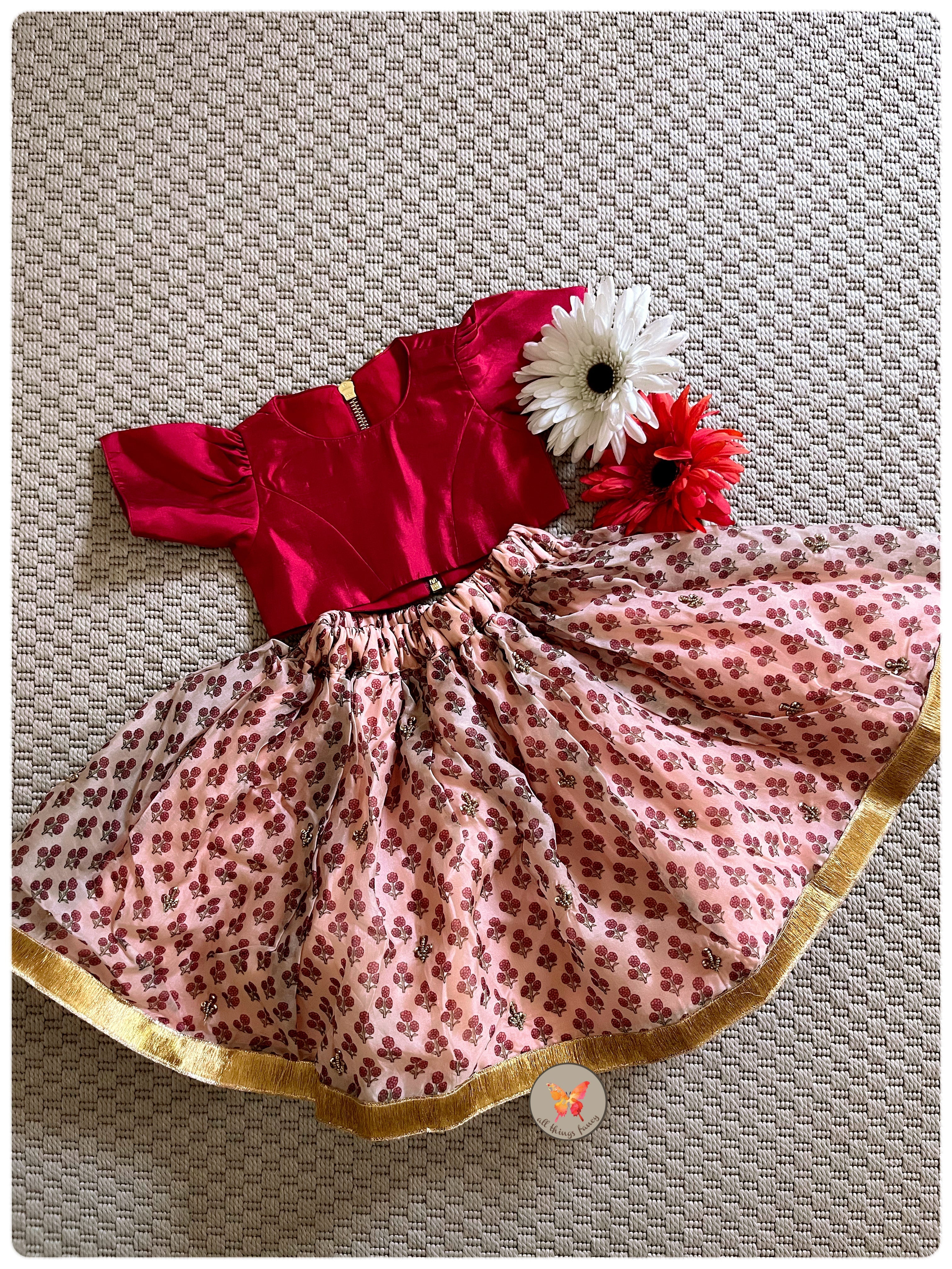 The Mughal Boota Organza Ghagra
