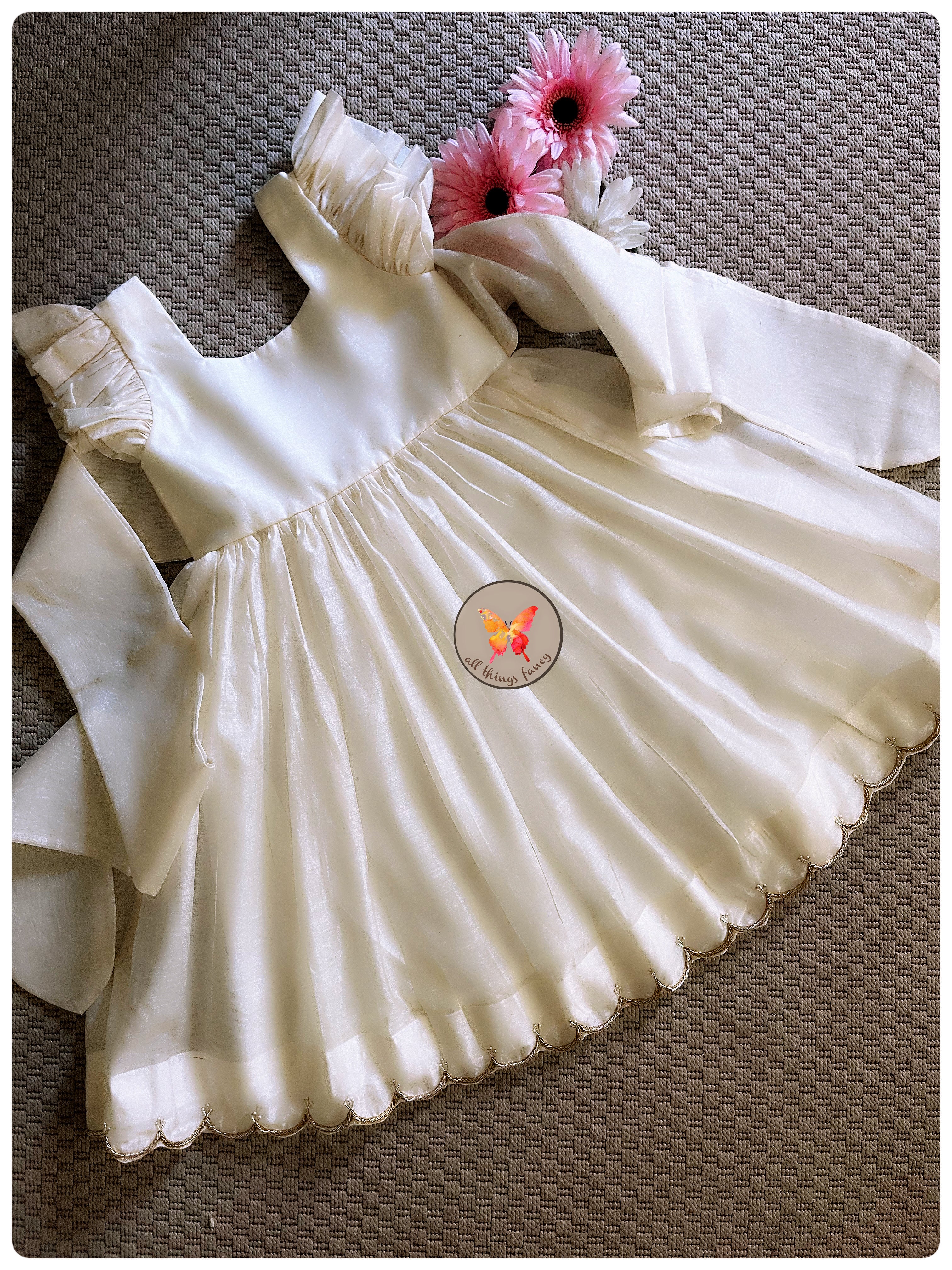 The Embroidered Bunny Tie- Ivory Dress