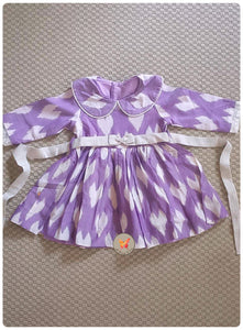 Lavender Ikat Heart Weave Dress