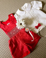 Load image into Gallery viewer, Vintage Handsmocked Jumper Set- Red
