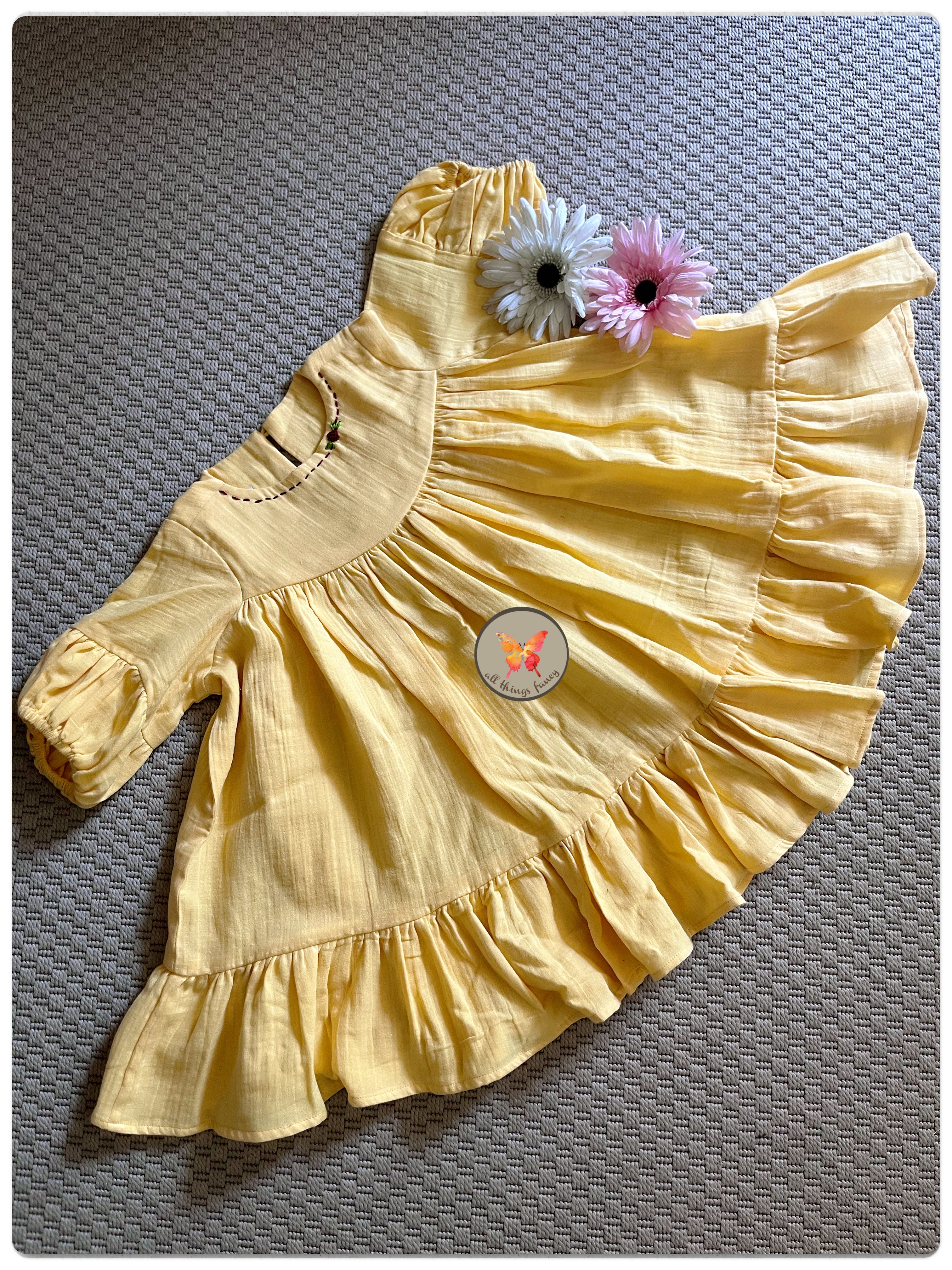 Crinkle Custard Dress