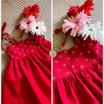 Load image into Gallery viewer, Embroidered Noodle Strap Dress- Red
