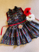 Load image into Gallery viewer, The Ikat Paperbag Dress- Black
