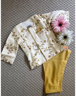 Load image into Gallery viewer, Mul Mul Embroidered Kurta Set - Mustard Yellow
