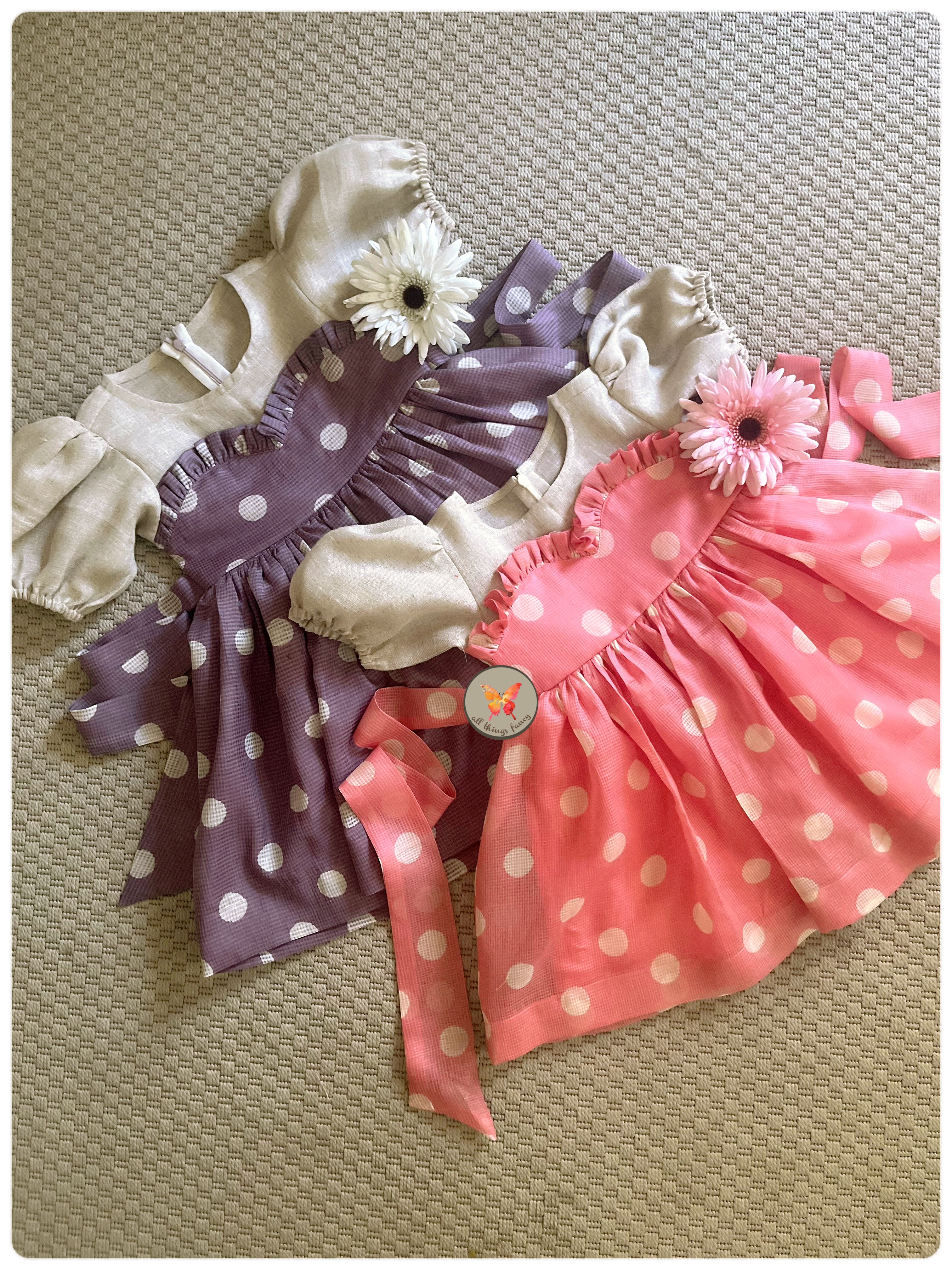Sweetheart Neck Lilac Polka Dress