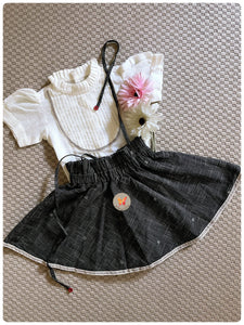 Classic Paperbag Skirt Set - B&W